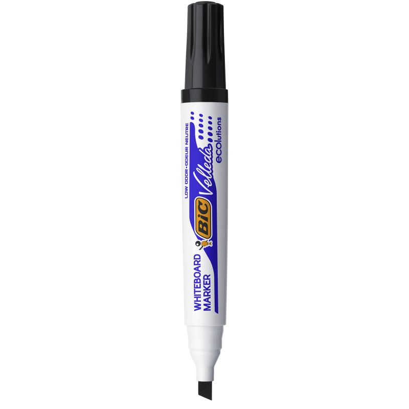 BIC VELLEDA 1701 Marqueur effaçable à sec pour tableaux Blancs pointe biseautée Encre Noire