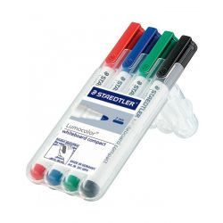 STAEDTLER Pochette de 4 marqueurs effaçables à sec pointe ogive encre assorties