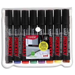 UNI-BALL Pochette de 8 marqueurs permanents pointe ogive encre pigmentée à base d'eau