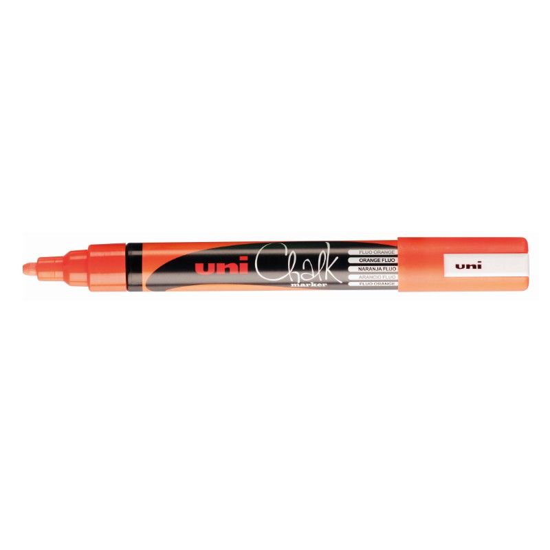 UNI-BALL CHALK Marqueur craie pointe ogive moyenne Encre Orange fluo