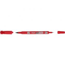 PILOT TWIN MARKER Marqueur double pointe ogive fine et moyenne encre indélébile Rouge