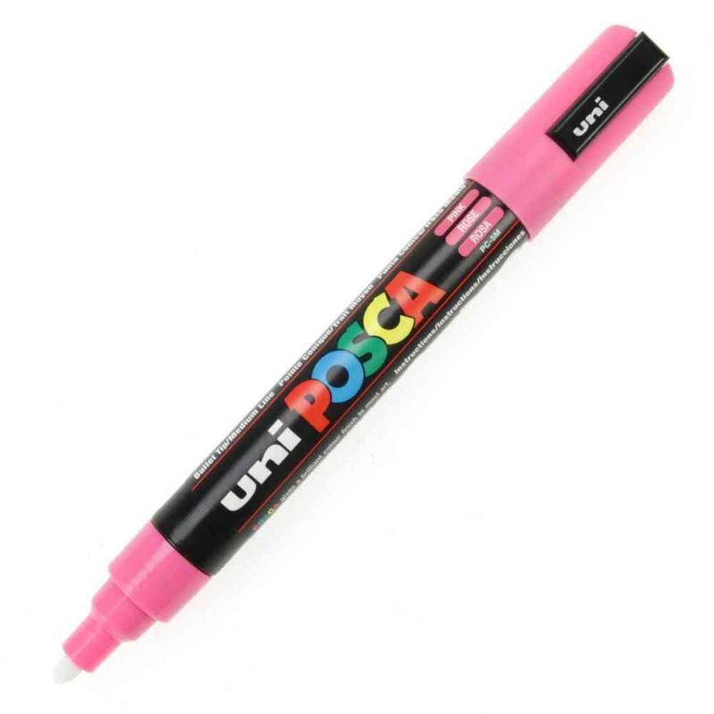UNI POSCA Marqueur peinture Pointe moyenne Ogive Encre rose