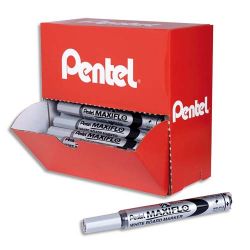PENTEL MAXIFLO Présentoir de 36 marqueurs noir effaçable à sec