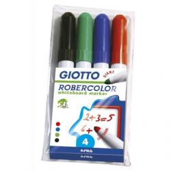GIOTTO Pochette 4 marqueurs effaçables pointe ogive couleurs assortis