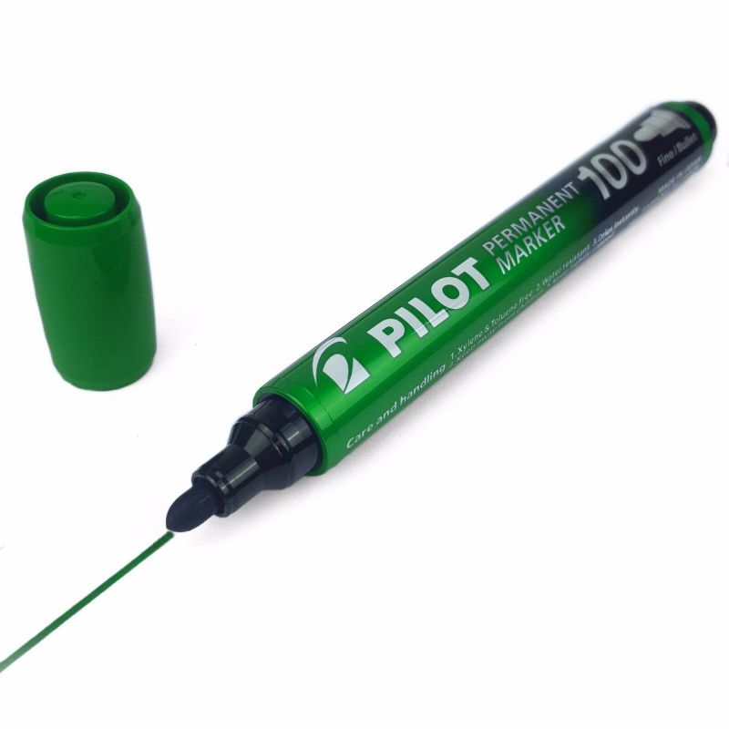 PILOT MARKER 100 Marqueur permanent pointe conique fine encre verte