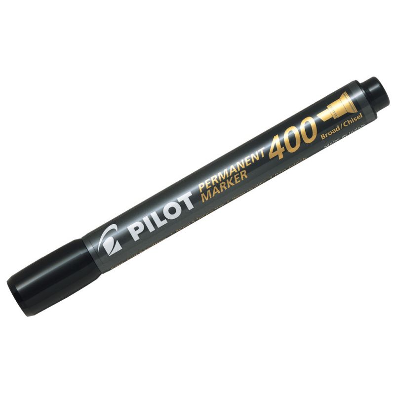 PILOT MARKER 400 Marqueur permanent pointe biseautée large encre noire