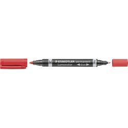 STAEDTLER LUMOCOLOR Marqueur permanent double pointe coloris rouge