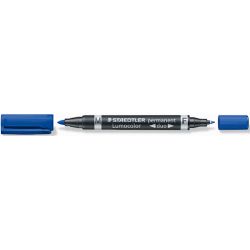 STAEDTLER LUMOCOLOR Marqueur permanent double pointe coloris bleu