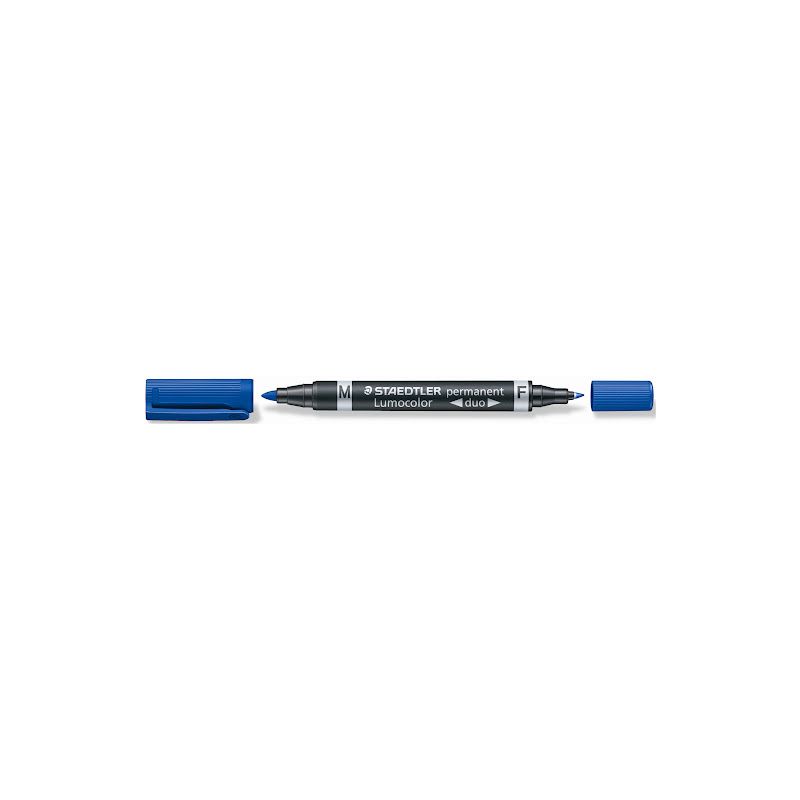 STAEDTLER LUMOCOLOR Marqueur permanent double pointe coloris bleu
