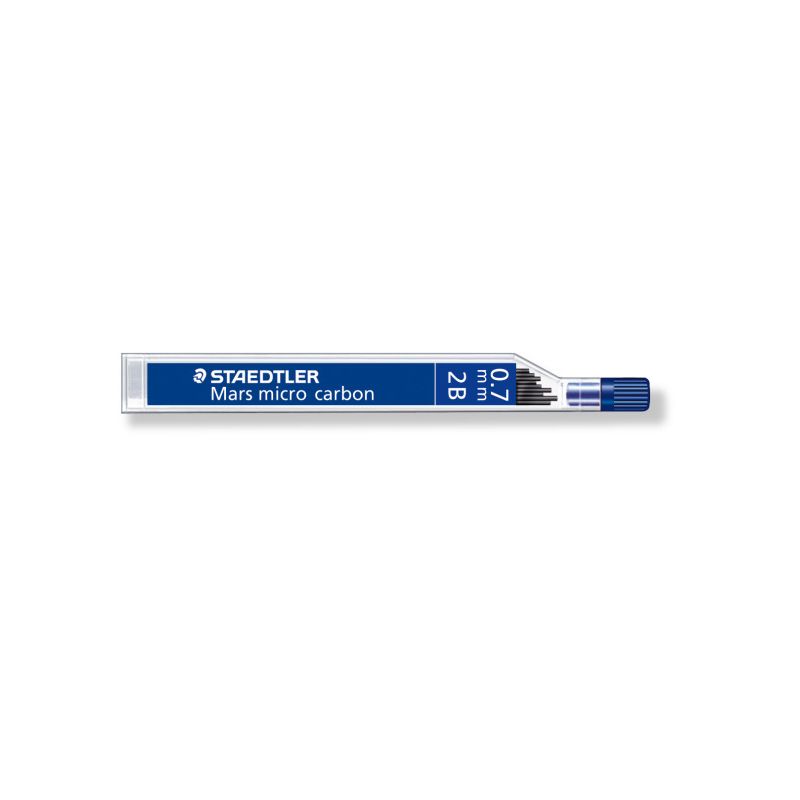 STAEDTLER Etui de 12 mines 0,7 mm polycarbone haute qualité 2B