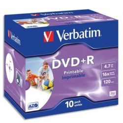 VERBATIM Pack de 10 DVD+R imprimable 4.7Go