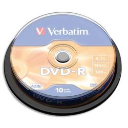 VERBATIM Pack de 10 DVD-R 4,7Go 16x