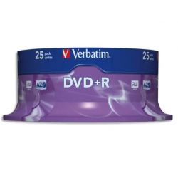 VERBATIM Tour de 25 DVD+R 4,7GB vitesse d'écriture 16x