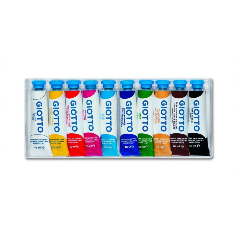 GIOTTO Boîte rigide packebordable de 10 tubes 10ml de gouache