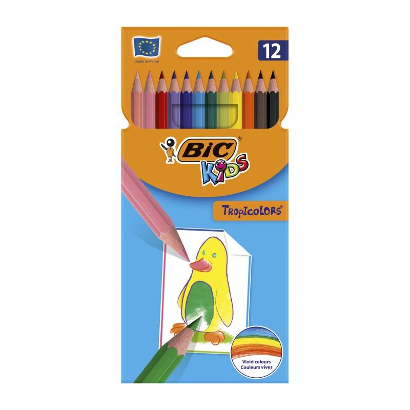 BIC Etui 12 crayons de couleur TROPICOLORS'2