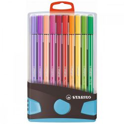 STABILO Etui plastique refermable ColorParade Turquoise 20 feutres Pointe moyenne