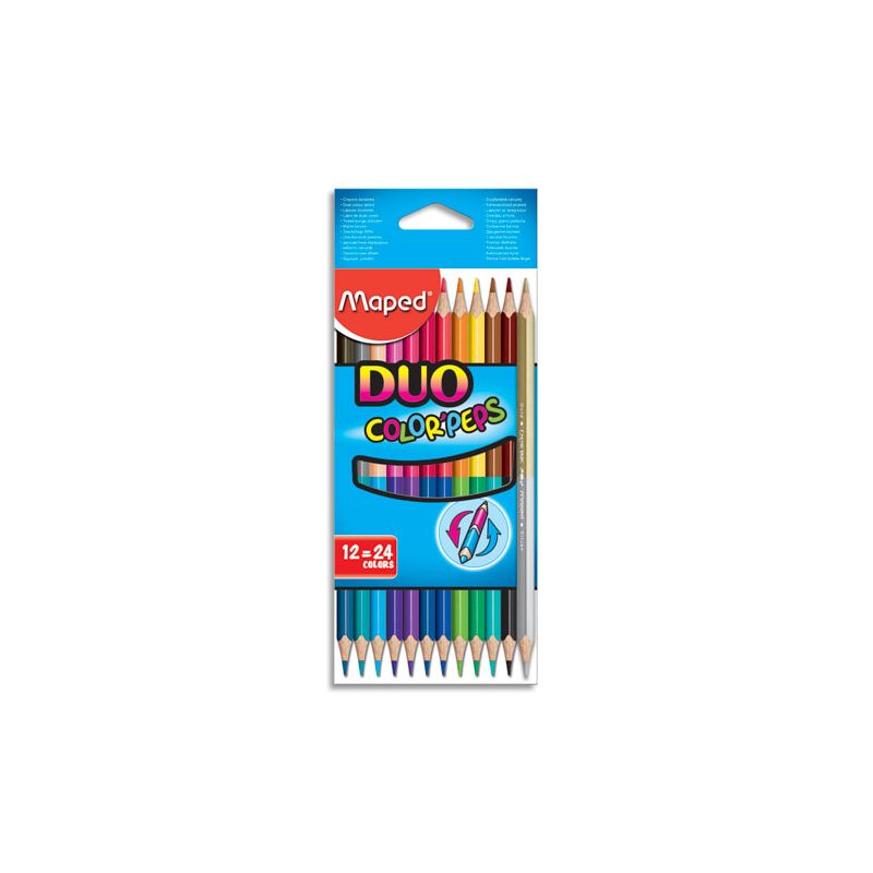 MAPED Pochette 12 crayons de couleurs COLOR'PEPS DUO