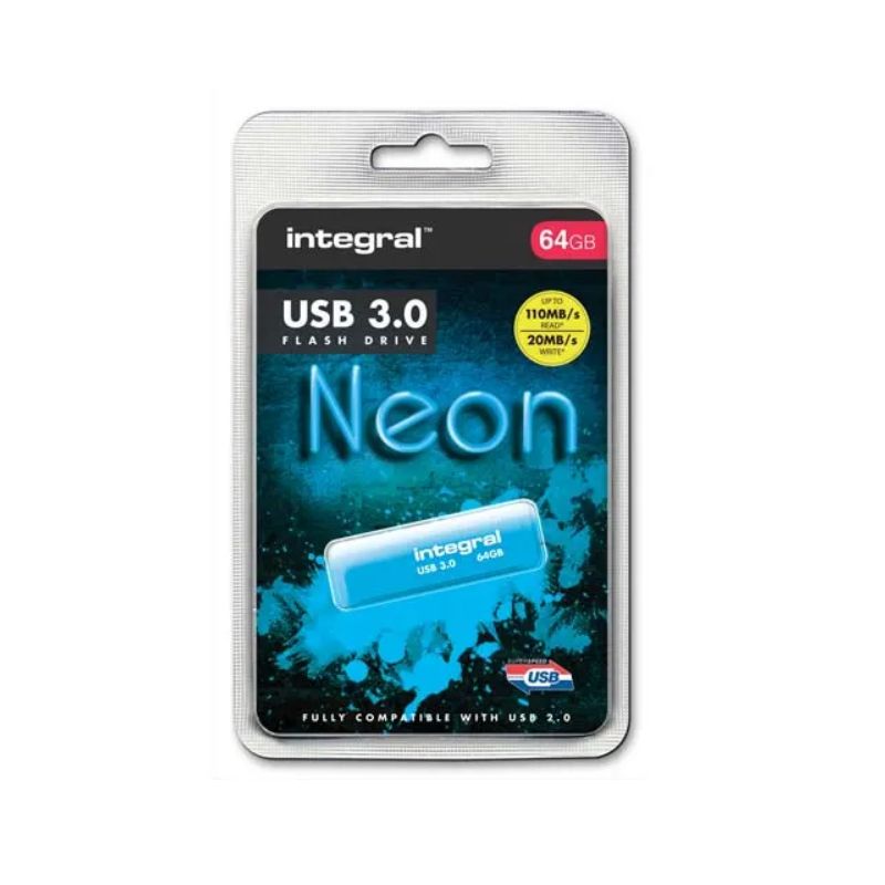 INTEGRAL Clé USB 3.0 Neon 64Go Bleue