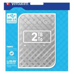 VERBATIM Disque dur 2,5 USB 3.0 Store'N'Go Style 2To Gris