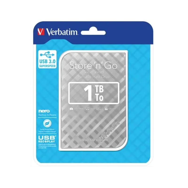 VERBATIM Disque dur 2,5 USB 3.0 Store'N'Go Style 1To Gris