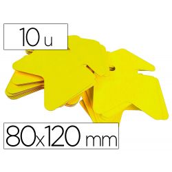 APLI Étiquette flèche fluo effaçable 80x120mm coloris jaune fluo paquet 10 unités