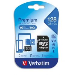 VERBATIM Carte MicroSDXC 128Go+adaptateur Class 10/U1