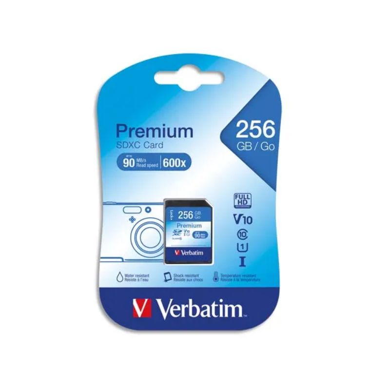 VERBATIM Carte Premium SDXC 256Go Class 10/U1
