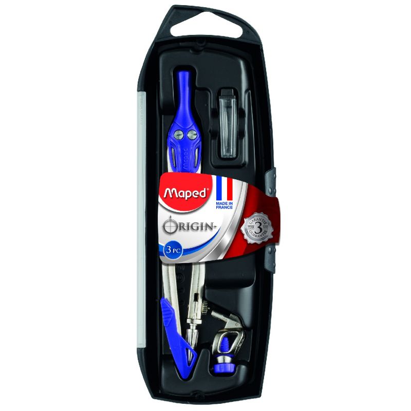 MAPED Coffret compas Origin compas mine + 1 bague universelle + 1 étui mines