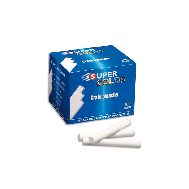 WONDAY Boîte de 100 Craies anti-poussière coloris Blanc
