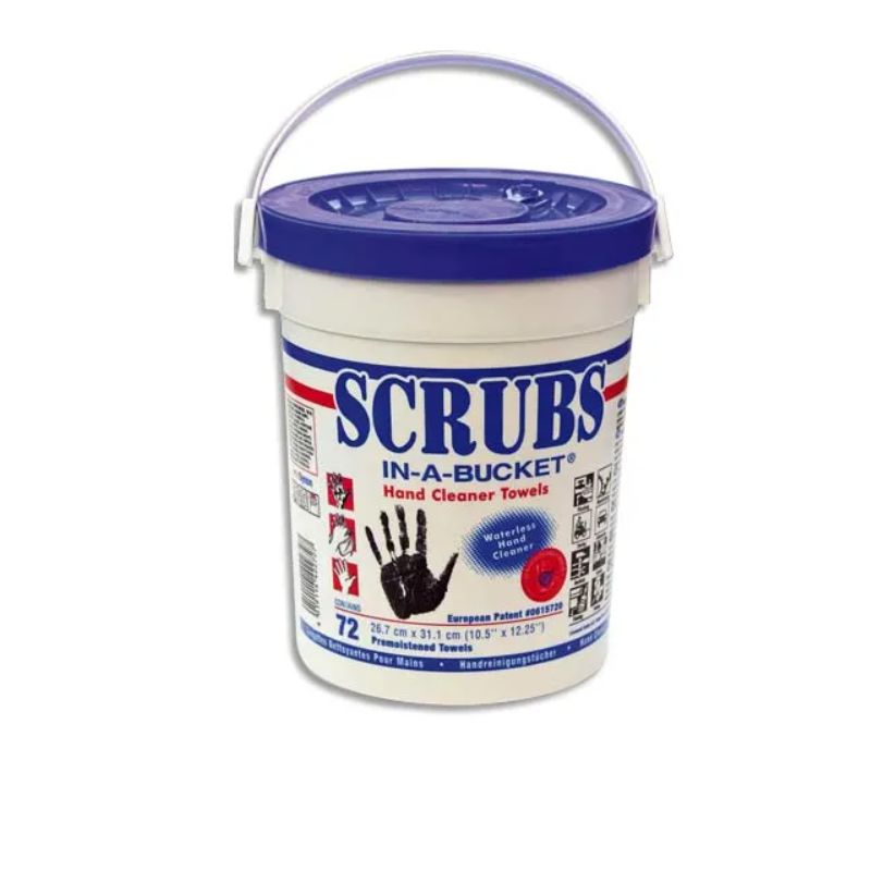 JELT Seau de 72 lingettes professionnelles nettoyantes SCRUBS pour les mains