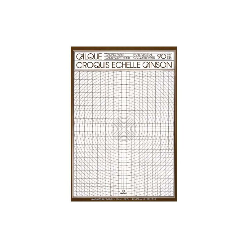 CANSON Bloc de papier calque croquis échelle 50 feuilles 90g A3