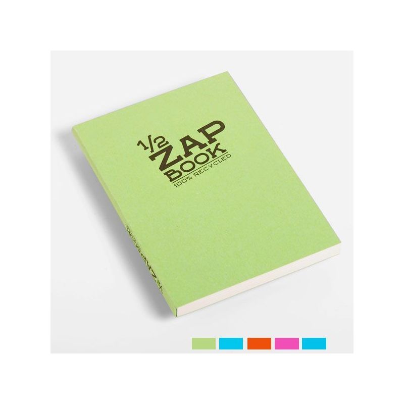 CLAIREFONTAINE Bloc 1/2 ZAP BOOK dos encollé grand côté A6 160 pages unies