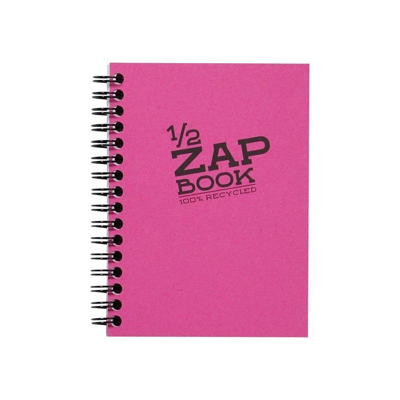 CLAIREFONTAINE Bloc 1/2 ZAP BOOK dos spiralé grand côté A6 160 pages unies