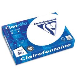 CLAIREFONTAINE Ramette de 500 feuilles papier Blanc CLAIRALFA 90 grammes format A4