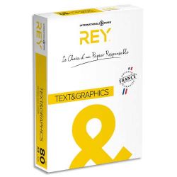 REY Ramette 500 feuilles papier TEXT & GRAPHICS A4 80g Satiné