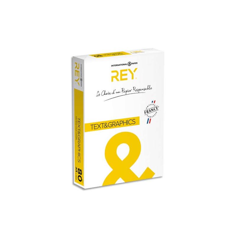 REY Ramette 500 feuilles papier TEXT & GRAPHICS A4 80g Satiné
