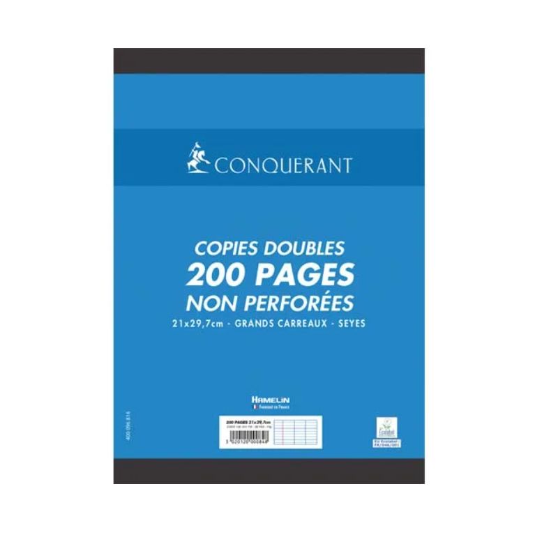 CONQUERANT C7 Copies doubles non perforées Blanches 21x29,7cm