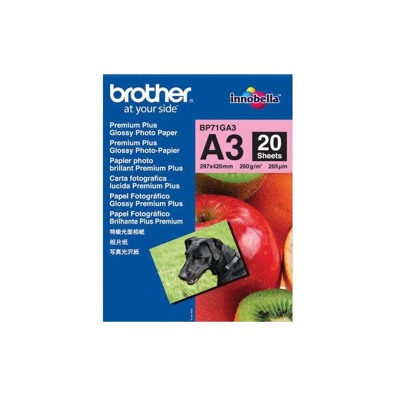 BROTHER pack de 20 feuilles de papier photo A3 260g