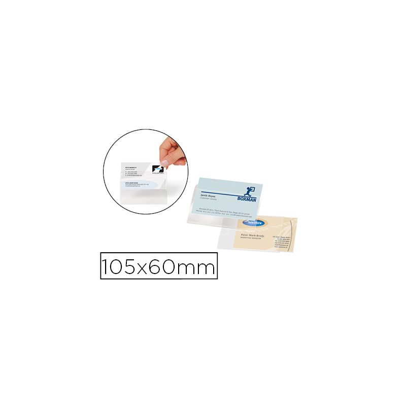 PORTE-CARTES DE VISITE TARIFOL D 3L ADHÉSIF 105X60MM OUVERTURE GRAND CÔTÉ 10 UNITÉS