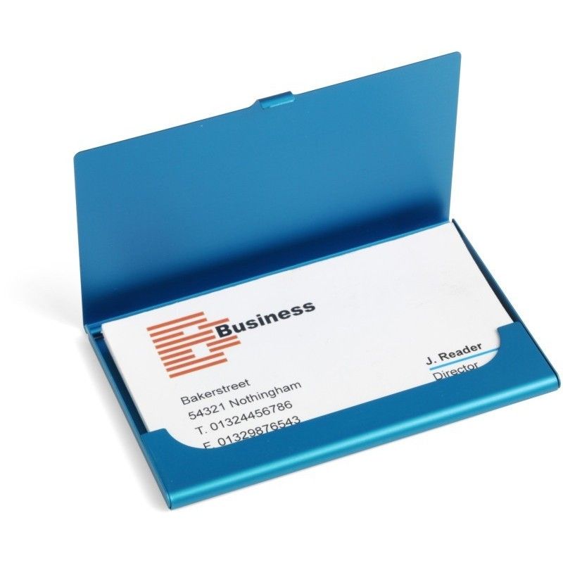 Porte cartes de visite - aluminium anodise - Turquoise