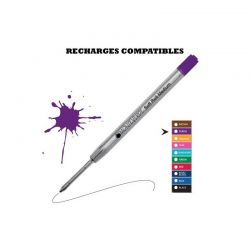 Monteverde - recharge compatible Parker - stylo bille - Billet metal - Violet - Moyenne