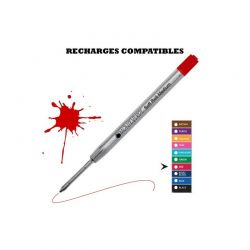 Monteverde - recharge compatible Parker - stylo bille - Billet metal - Rouge - Moyenne