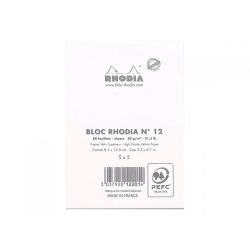 RHODIA Bloc de direction 160 pages 8,5x12cm 5x5 Blanc