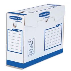 BANKERS BOX Boîte archives dos de 15 cm HEAVY DUTY Montage manuel en carton blanc/bleu