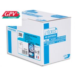 GPV Boîte de 200 enveloppes C5 162x229mm 100g Blanches auto-adhésives PEFC