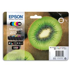 EPSON Multipack XL Jet d'encre 202 série KIWI Noir photo+Noir+Cyan+Magenta+Jaune