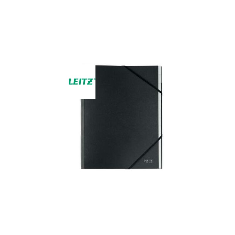 LEITZ Trieur à élastique 12 touches Re:Cycle carton 430 gr/m². 100% recyclé et recyclable. Coloris noir