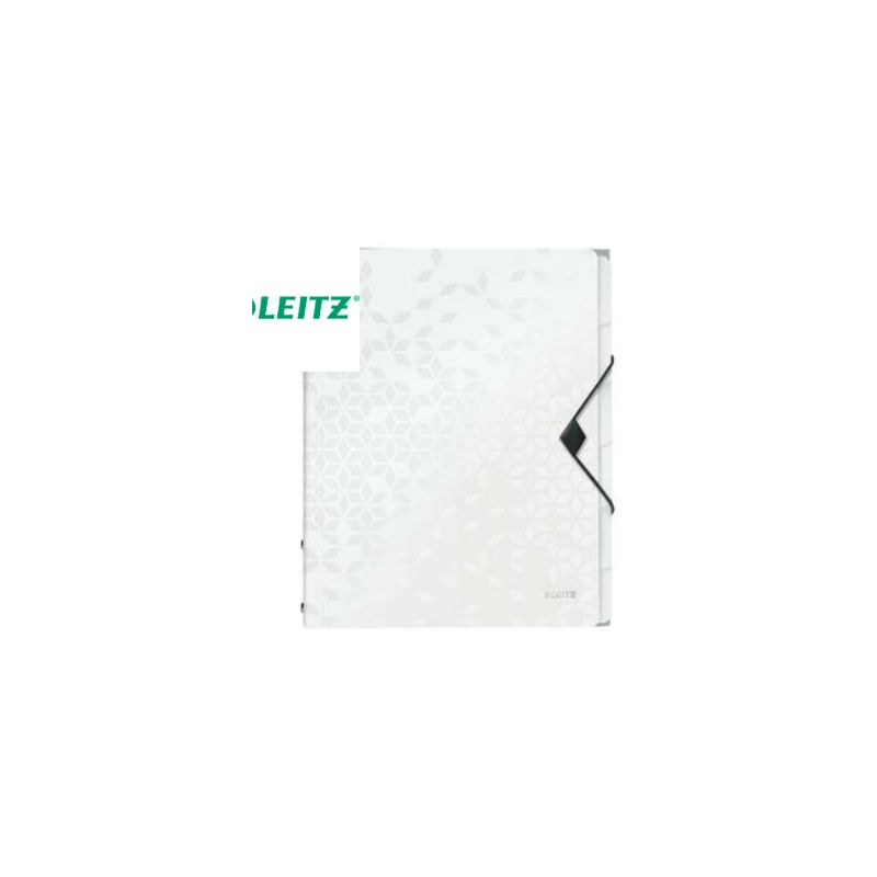 LEITZ Trieur 6 touches WOW en polypropylène. Fermeture élastique et 3 rabats. Coloris Blanc
