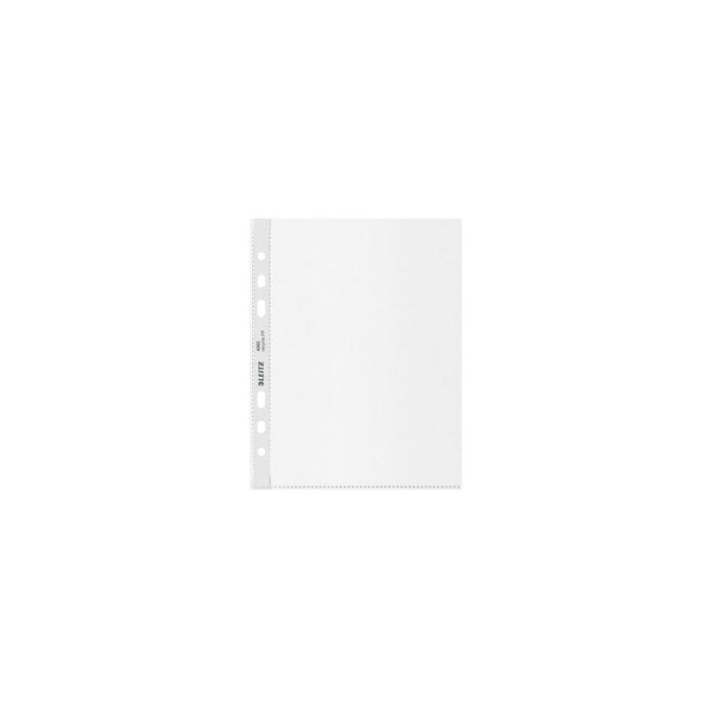 LEITZ Sachet de 25 pochettes perforées A5 en polypropylène recyclé 10/100eme. Coloris transparent