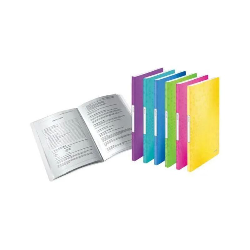 LEITZ Protège document WOW en polypropylène 20 pochettes, 40 vues. Coloris Assortis